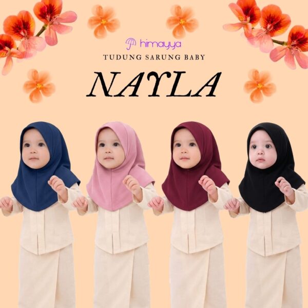 Tudung BABY Himayya Sarung Nelly Bergetah di Dagu Sejuk dan Selesa untuk Bayi 3-18 Bulan Bahan Cotton Mosscrepe Sesuai untuk Kulit Bayi