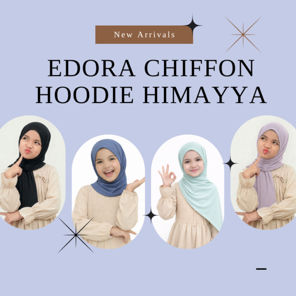 Himayya EDORA CHIFFON Hoodie Shawl untuk Kids Kanak-kanak