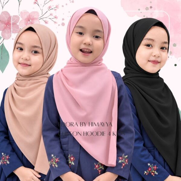 Himayya EDORA CHIFFON Hoodie Shawl untuk Kids Kanak-kanak