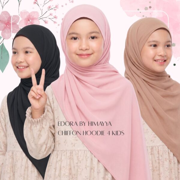 Himayya EDORA CHIFFON Hoodie Shawl untuk Kids Kanak-kanak