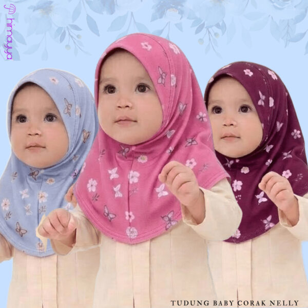 Tudung BABY Himayya Sarung Nelly Bergetah di Dagu Sejuk dan Selesa untuk Bayi 3-18 Bulan Bahan Cotton Mosscrepe Sesuai untuk Kulit Bayi